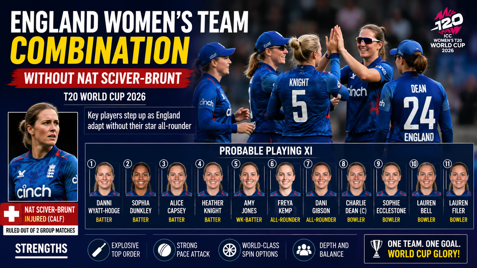 England Women players discussing strategy during the T20 World Cup as the team adjusts to life without injured captain Nat Sciver-Brunt.