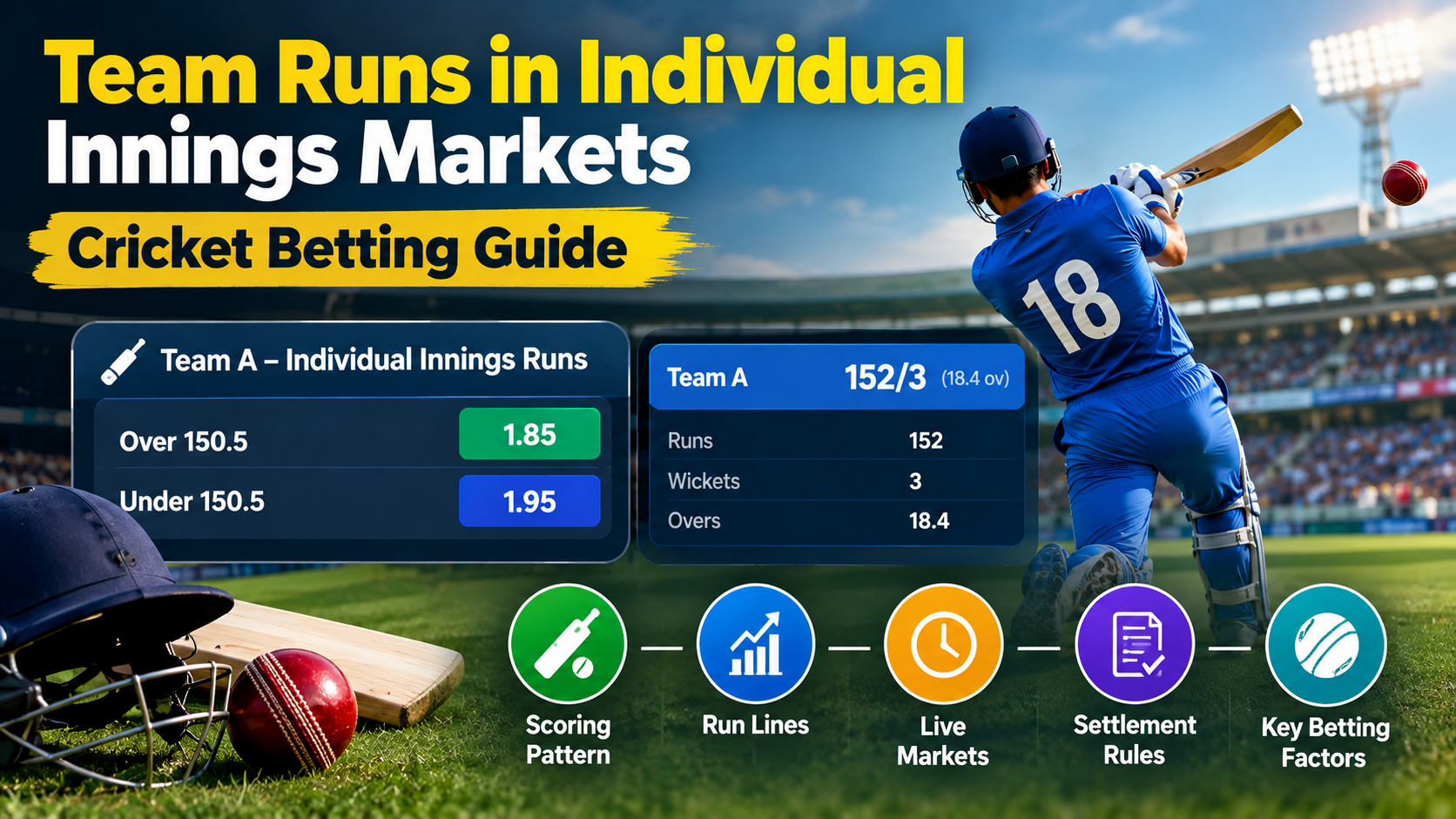 Team runs in individual innings cricket betting markets